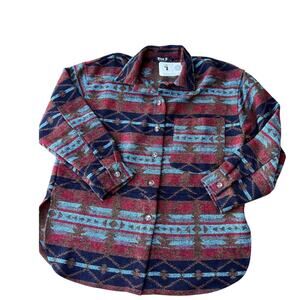 Blue B, Boutique, button down, Western Aztec print jacket, NWT, Women's size L